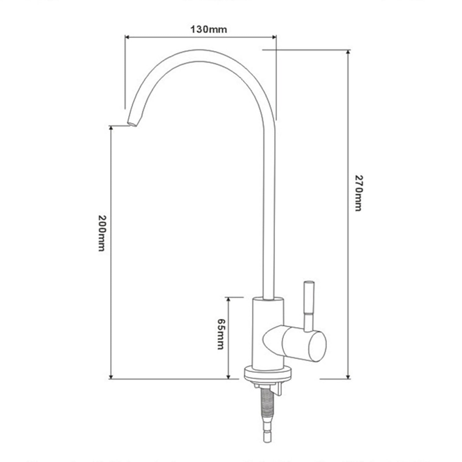 Robinet D'Eau Potable Robinet Pour Osmoseur Robinet Col De Cygne Acier Inoxydable 1/4,Or Brossé