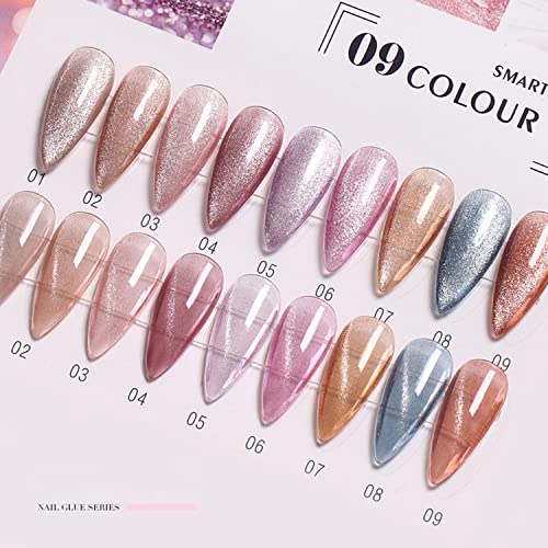 Douborq 9 Colors Jelly Cat Eye Gel Nail Polish Set Snowflake Crystal Starry Sky Effect Magnetic Nail Polish For Diy Nail Art Salon #TOP2