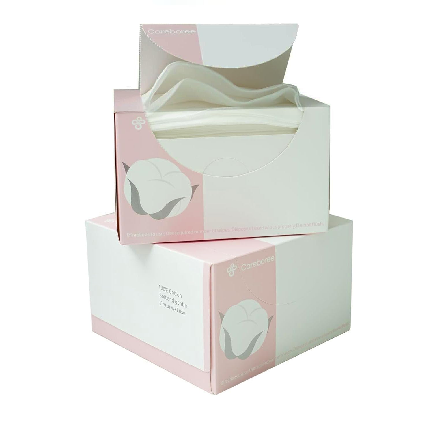 Upgraded Careboree Extra Thick Face Cloth Facial Cleansing Wipes 2 Pack Extra Large Dry Wipes Makeup Remover Cloth Clean Towels Size XL 12"×12"