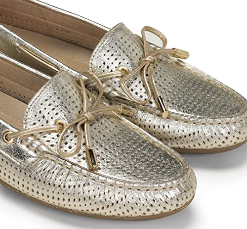 Fluchos Para Mujer. F1428 Mocasines De Piel Bruni F1428 Dorado (41), Plano, Ninguno, Casual - 7