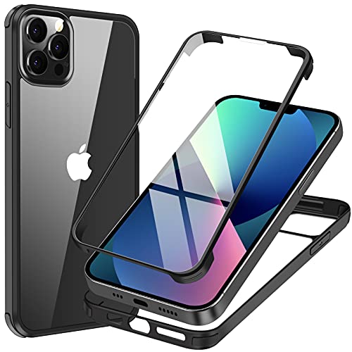Bigmeda Funda para iPhone 13 Pro MAX, 360 Degrés Avant et Arrière Carcasa para iPhone 13, de Pantalla Completa Diseño de una Pieza Cubierta para iPhone 13 Pro MAX 6.7" (Black) Cover