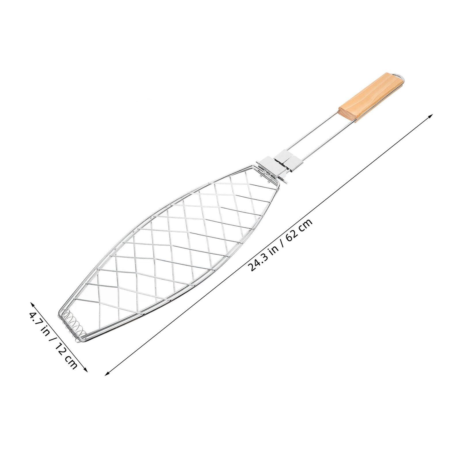 Juego de 2 cestas plegables de acero inoxidable para asar pescado, barbacoa, herramientas de cocina portátiles y perfectas para asar al aire libre, acampar y nics