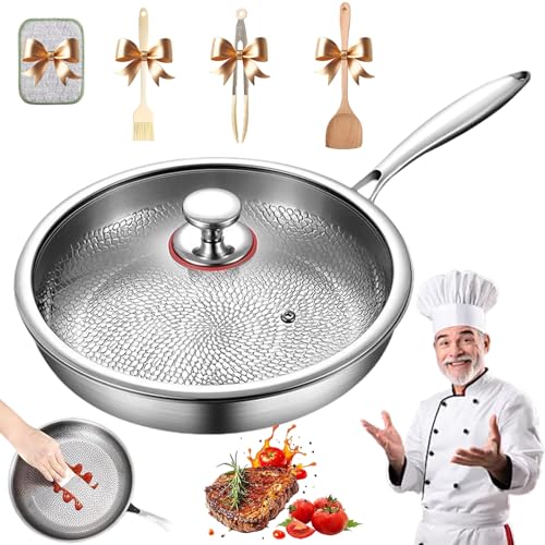 Sartén de Titanio, Sartenes de Titanio Puro con Tapa, Sarten Titanios Antiadherente, Resistente a los Arañazos, Calentamiento Rápido y Compatibilidad con Todo Tipo de Cocinas (Con Tapa,22cm) Sartén de Titanio, Sartenes de Titanio Puro con Tapa, Sarten Titanios Antiadherente, Resistente a los Arañazos, Calentamiento Rápido y Compatibilidad con Todo Tipo de Cocinas (Con Tapa,22cm)