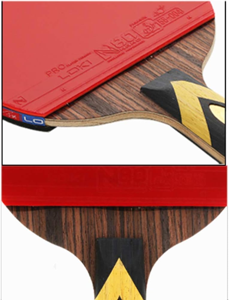 6 Stars Ping Pong Racket Sport Table Tennis Bats Perfect for Professional and Intermediate/As Shown/Long Handle (As Shown Long Handle)