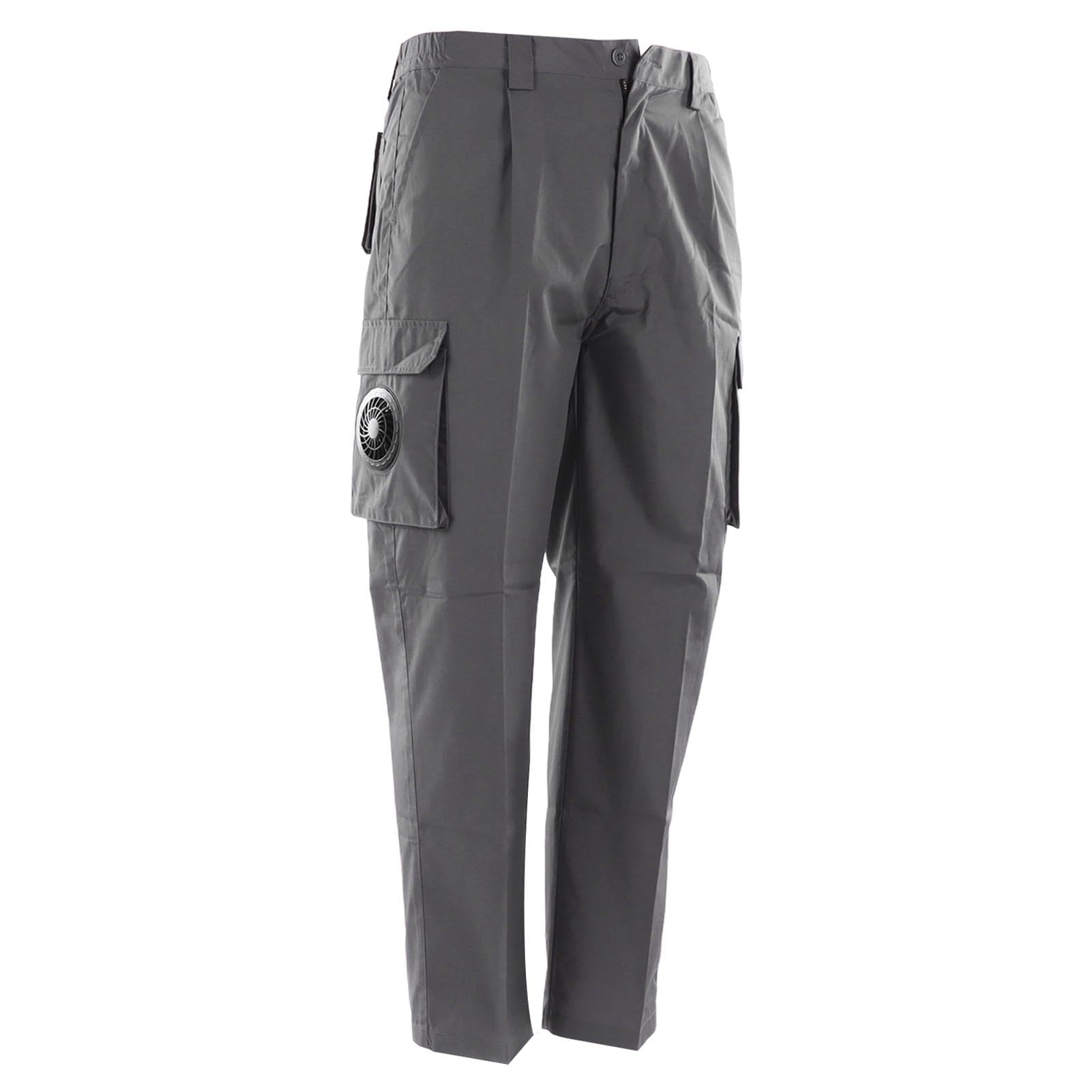Pantaloni con Ventola di Raffreddamento con Ventole USB Rimovibili, Pantaloni da Lavoro Leggeri in Poliestere per Costruzioni all'aperto e Giardinaggio, Batteria Integrata da (XXXL)