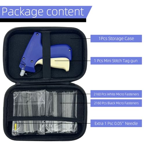 Image of Stitch Gun for Clothes, Handheld Quick Clothing Fixer for Clothes Sewing | with 4320pcs 0.17 inch Tiny Fasteners, 2 Finest Needles, Carry Case, Fine Stitch Tagging Gun Kit for Clothes Quilting Hemming