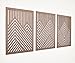 ZellCreative Wood Wall Art Mountains Set of 3 Geometric Wood Decor Panels