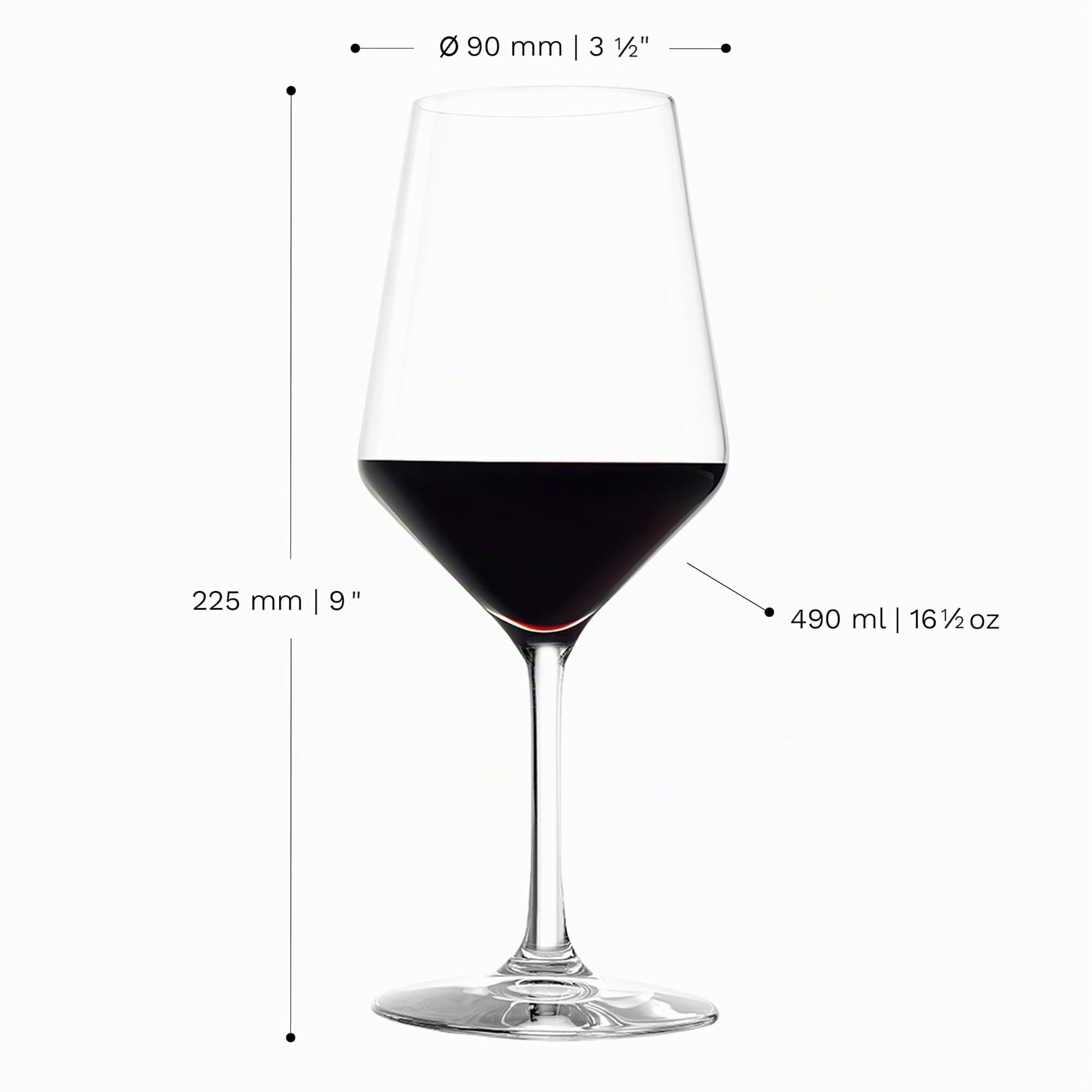 Stölzle Lausitz Bicchieri da Vino Rosso Revolution Set di 6, 490 ml – Calici in Cristallo di Alta Qualità per Vini Rossi – Lavabili in Lavastoviglie e Resistenti agli Urti