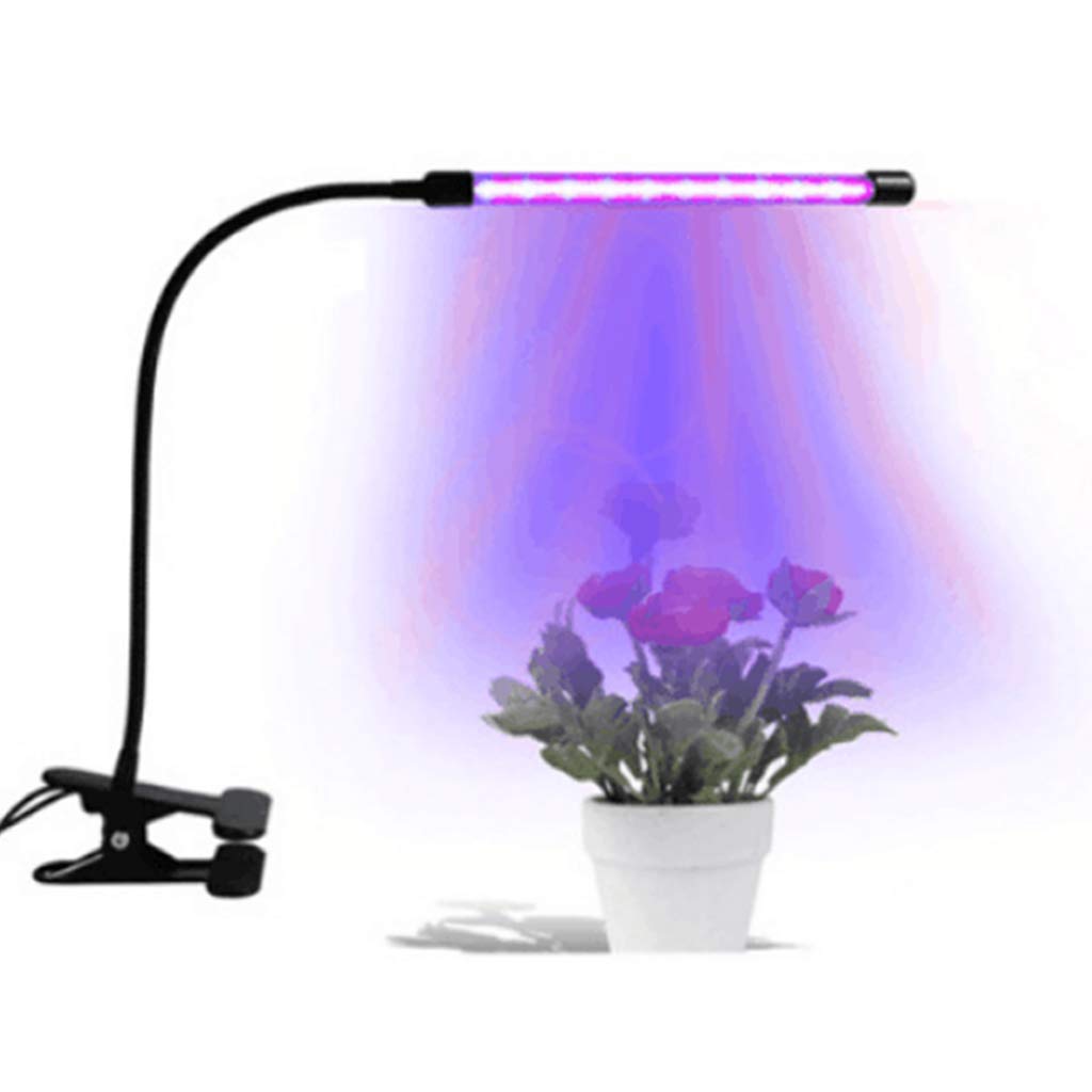 Grow Light, LED Grow Light Lámpara de Cultivo de Espectro Completo, Luz de Planta de Cuello de Cisne de 5W con Interruptor Doble, Profesional para plántulas Crecimiento de Frutos florecientes