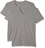 Manga Corta Levi\'s 200Sf V-Neck 2P, Ropa Interior para Hombre, Gris (Middle Grey Melange) Large (Tamaño del Fabricante:030) (Pack de 2