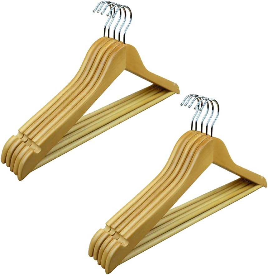 Space Saving Hangers 10Pcs Durable Coat Hangers for Clothes Wooden Clothes Hangers Suit Hangers Suitable for Suits and Shirts Hangers Coat,