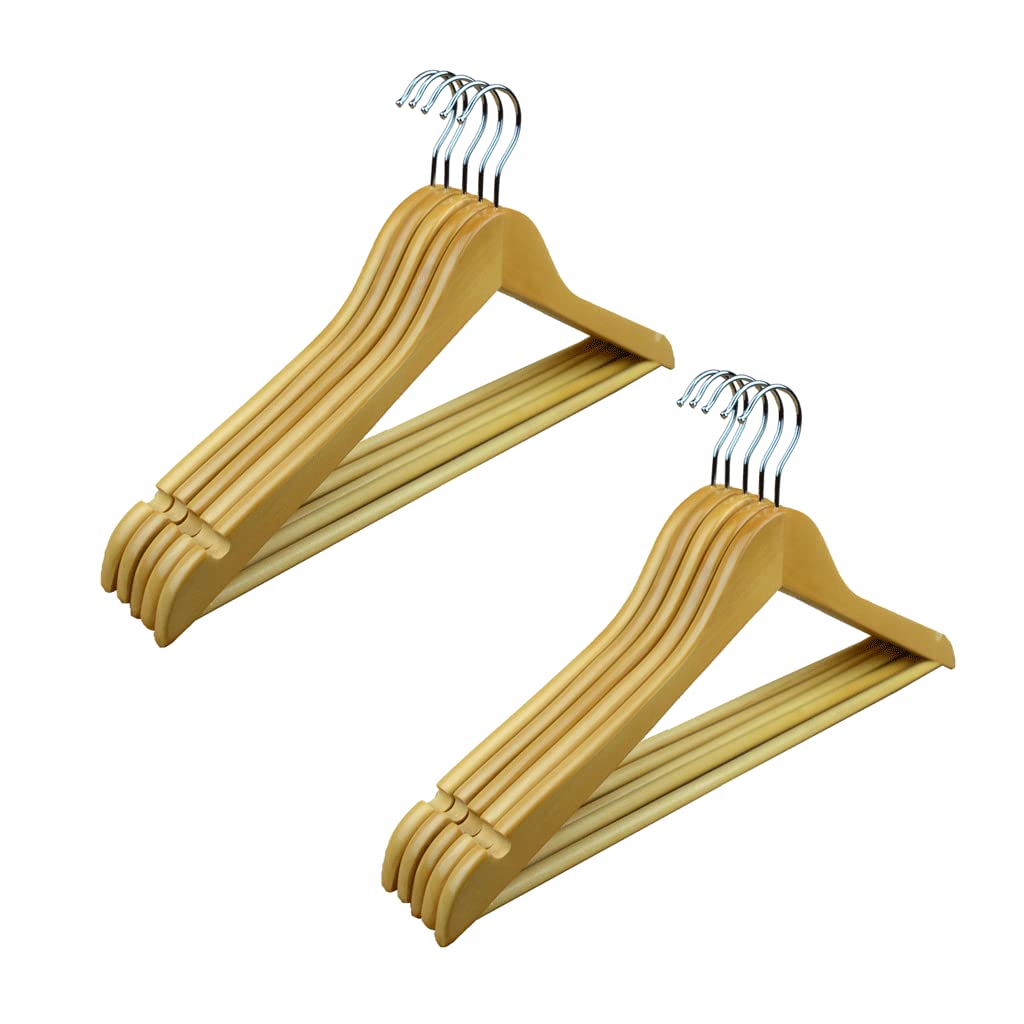 HCZKIUJY coat hangers,clothes hangers,hanger, 10pcs Durable Coat For Clothes Wooden Clothes Suit Suitable For Suits And Shirts Clothes Hangers