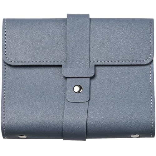 CALFOVERA 42 paio di Portaorecchini Portatile Pieghevole In Pelle PU con Borchie Organizer Da Viaggio Custodia Portagioie per Donna Accessori per Orecchini Bracciali e Anelli (Blu)