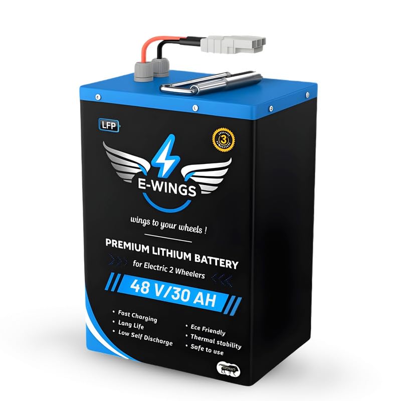 Image of E-WINGS 48V 30Ah LiFePO4 | 1.4kWh High-Performance Lithium Battery for Electric Scooter | Smart BMS Safety | 3000 Cycles | Fast Charging Lightweight LFP EV Battery Pack