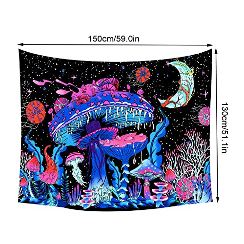 Tapeçaria cogumelo psicodélico,Tapeçaria cogumelos frescos - Tapeçaria Cogumelos Coloridos para Deco