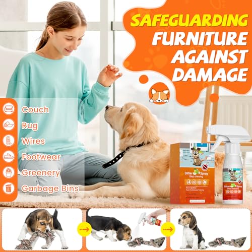 Bitter Apple Spray for Dogs to Stop Chewing, Anti Chew Behavior Training Aid for Dogs and Cats, Bitter Yuck Spray for Dogs Prevent Chewing Licking of Bandages, Paws, Shoes, Fur and Furniture Bitter Apple Spray for Dogs to Stop Chewing, Anti Chew Behavior Training Aid for Dogs and Cats, Bitter Yuck Spray for Dogs Prevent Chewing Licking of Bandages, Paws, Shoes, Fur and Furniture