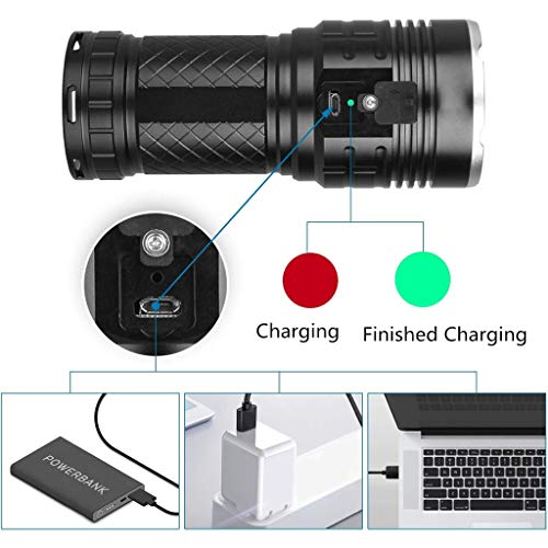 Semlos LED taschenlampe 10000 Lumen, 12xLEDs