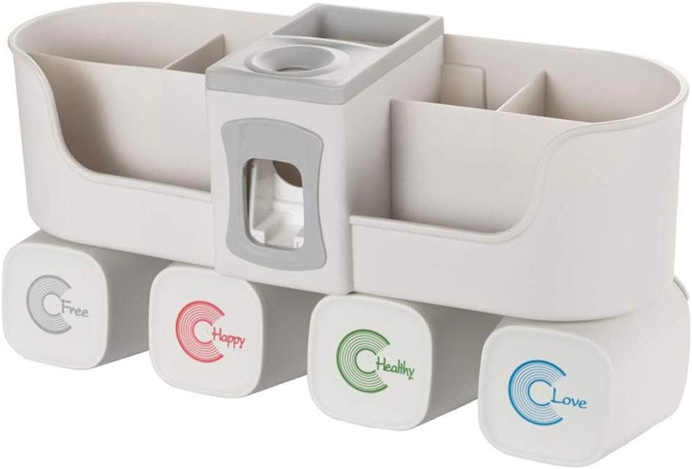 Toothbrush Cup Holder - Holder Free Punch Wall Hanging Mouthwash Cup Toilet Bathroom(2 Cups)