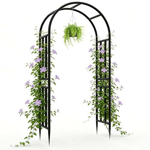 BUKLIYN Garden Arch - 47" L x 95" H Heavy Duty Metal Arbor