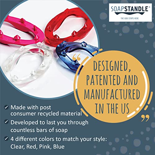 Soapstandle Bar Soap Grip No Goo Or Mess Soap Holder For Bath And Showers 4 Pack, Clear #TOP7