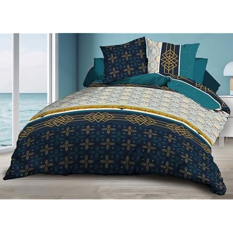 Le linge de Jules Parure Drap Plat + Drap-Housse 140x190 + 2 Taies Cover