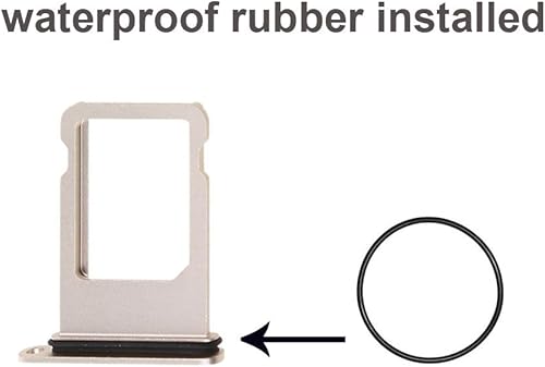 Miniatura 7 de Ewparts Bandeja de tarjeta SIM para iPhone 7 Plus con goma impermeable y pasador de expulsión (negro azabache)