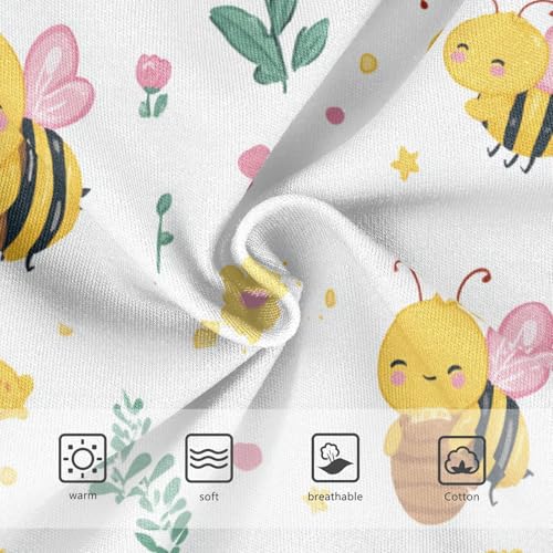 Wusikd Cute Bees Honeycomb Girls' Underwear Cotton Girls Briefs Soft Toddler Underwear 2T3