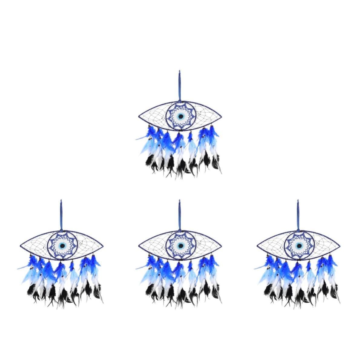 Abaodam 4 Piezas Atrapasueños Elegante Plumas para Decoración Colgante en Dormitorio, Captura Sueños Hermosos y Elimina Pesadillas, Adecuado para Pared y Oficina