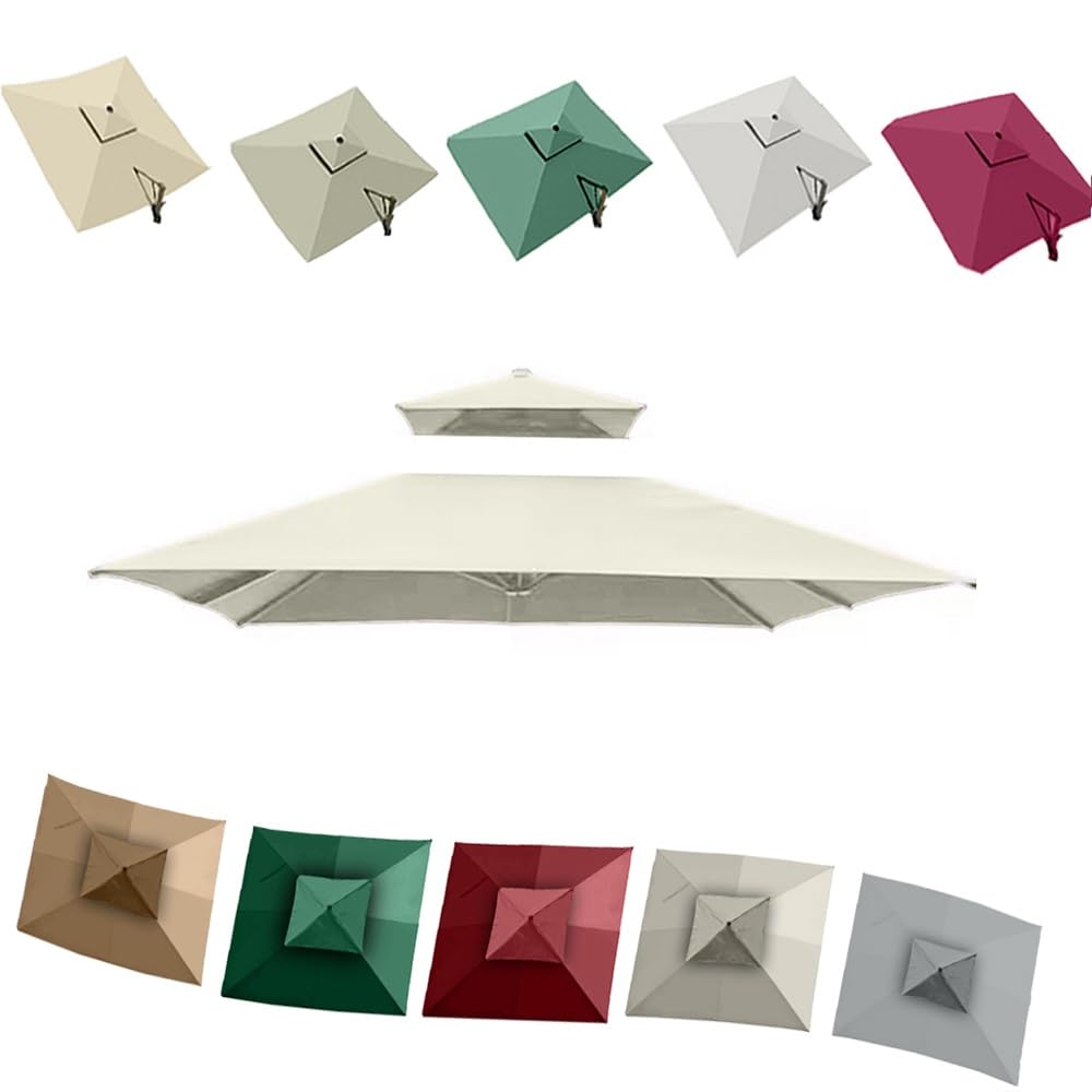 Toldo de repuesto para sombrilla voladiza de 2,5m y doble techo beige de jardín