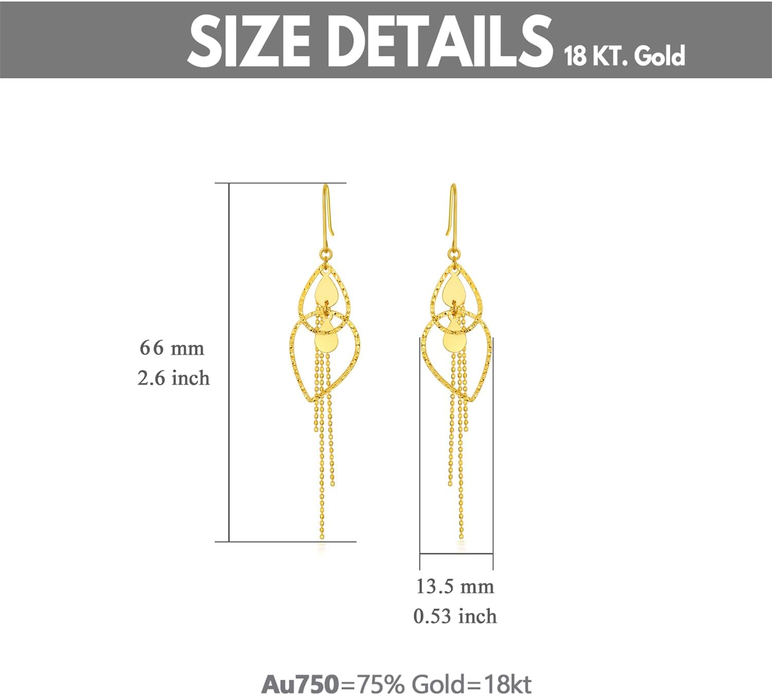 SISGEM 18k Gold Cubic Zirconia Heart Necklace and Interlock Oval Circle Earrings Set, Fine 18kt Jewelry for Women - Image 4