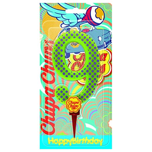 Cereria de Giorgio ch00002 _ 69 vela Cumpleaños gigante Chupa Chups Número 9 con soporte