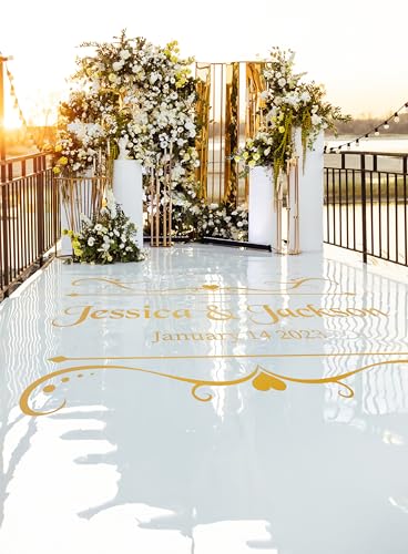Personalized Vinyl Decal for Wedding Dance Floor - Custom Monogram Props for Bride & Groom - Great for Outdoor Parties