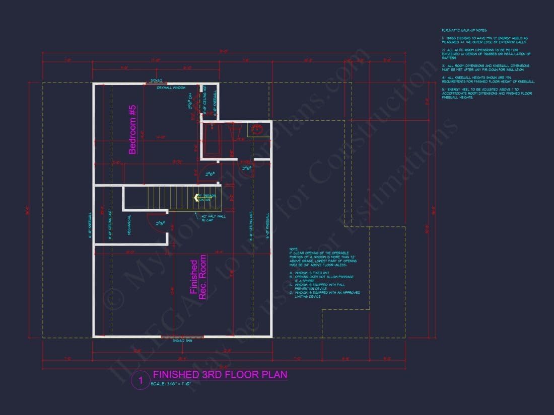 12-2902 HOUSE PLAN - 3-Story House Plan with 5 Bedrooms, CAD Designs, and Bonus Features