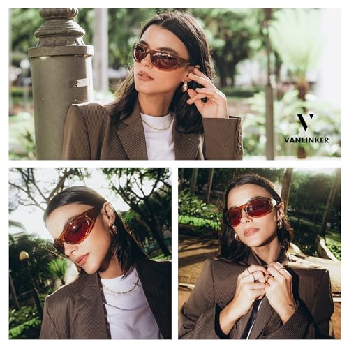 VANLINKER Polarized Wrap Around Sunglasses for Women Men Trendy Sporty Style Oversized Shield Frame VL98142