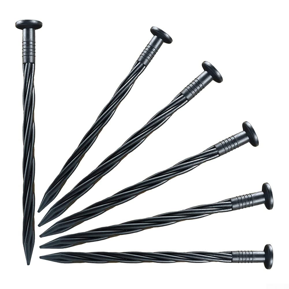 30Pcs Landscape Anchoring Spikes, Plastic Edging Nails, Spiral Nylon Landscape Stake/spikes for Paver Edging Weed Barrier