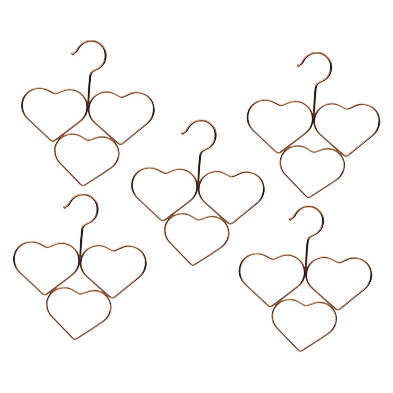 Mobestech 5Pcs Heart Shaped Scarf Hangers Multi Functional Decorative Clothes Organizers Space Saving Hanging Rack for Scarves Belts Ties and More