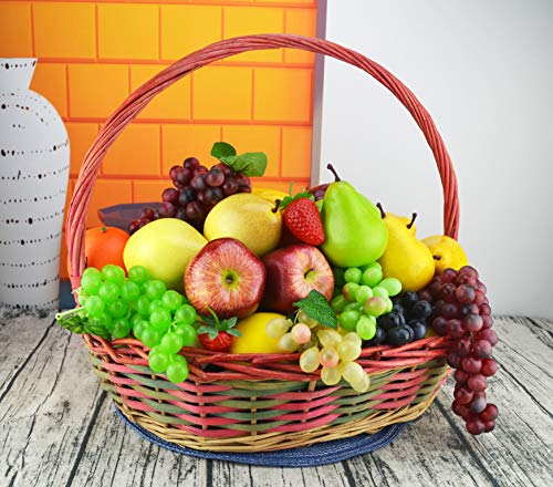 Jedfore 5.9 Inches Artificial Grapes Cluster Rubber Frosted Grape Bundles Decorative Grapes Bunches For Vintage Wedding Favor Fruit Wine Decor Faux Fruit Props (Black, Red, Green, Purple - 12 Pack) #TOP2