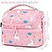 FlowFly Kids Double Decker Cooler Insulated Lunch Bag Large Tote for Boys, Girls, Men, Women, With Adjustable Strap, Unicorn