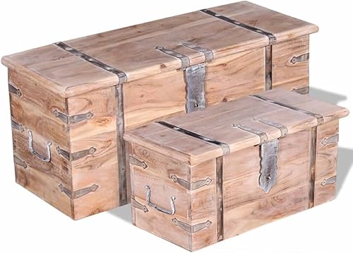 CHARMMA R - 2 cofres de almacenamiento de mantas de madera para dormitorio caja de almacenamiento del tesoro esperanza gabinete de almacenamiento de