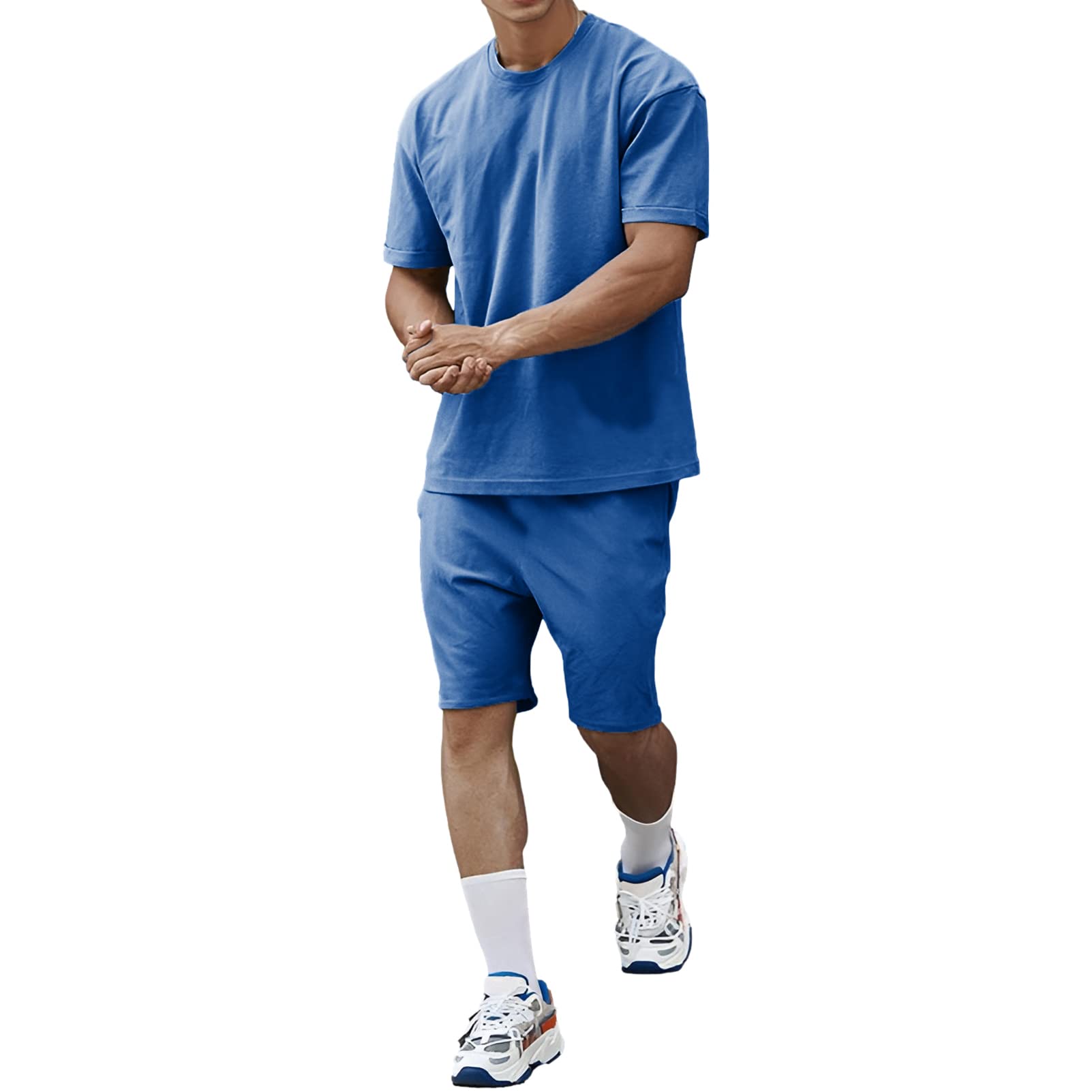 amropi Chándal Deportivo para Hombre de 2 Piezas Camiseta+Shorts Verano Conjunto