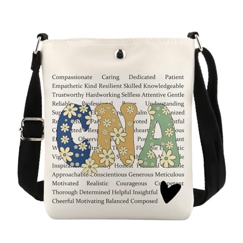 MAOFAED Certified Nursing Assistant Gift, Cna Appreciation Gift, CNA Definition Crossbody Bag, Compassionate, Caring, Patient
