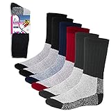 Mens Thermal Socks Heavy Extreme Cold Weather Boot Socks 6-pack By DEBRA WEITZNER, Assorted B, 10-15