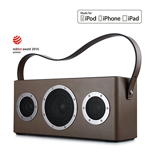 [Apple Airplay Certified]GGMM M4 Wireless Speaker for Music Streaming,Wi-Fi Bluetooth Indoor Outdoor Speaker, Built-in Battery,10-Hour Playtime,Powerful 40W Audio Driver,Enhanced Bass,Multi Room Play