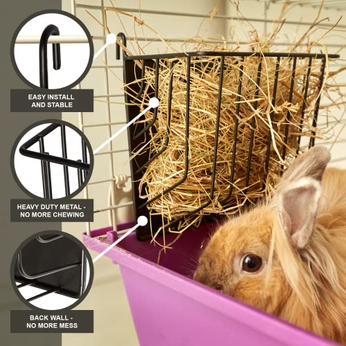 Hay Feeder for Rabbit, Guinea Pig, Bunny, Chinchilla, Heavy Duty Metal Rack Hay Holder - 7.3x4.3x6.7 inch - Image 3