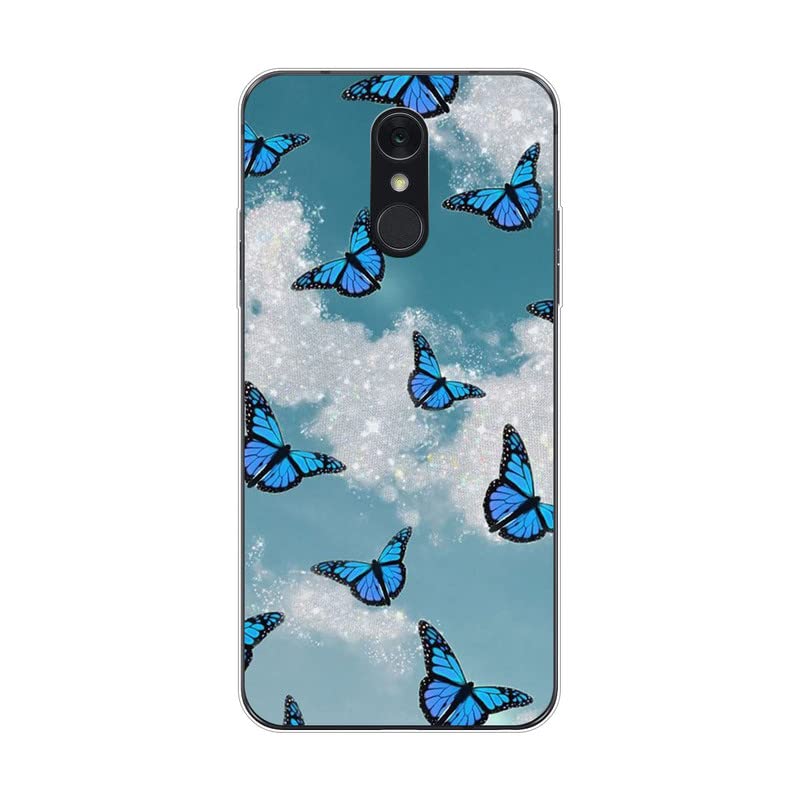 Custodia Per Huawei Y7a Trasparente Con Design Funghi, Luna E Farfalla – Cover Morbida In TPU Ultrasottile, Antiurto E Antigraffio, Ricarica Wireless