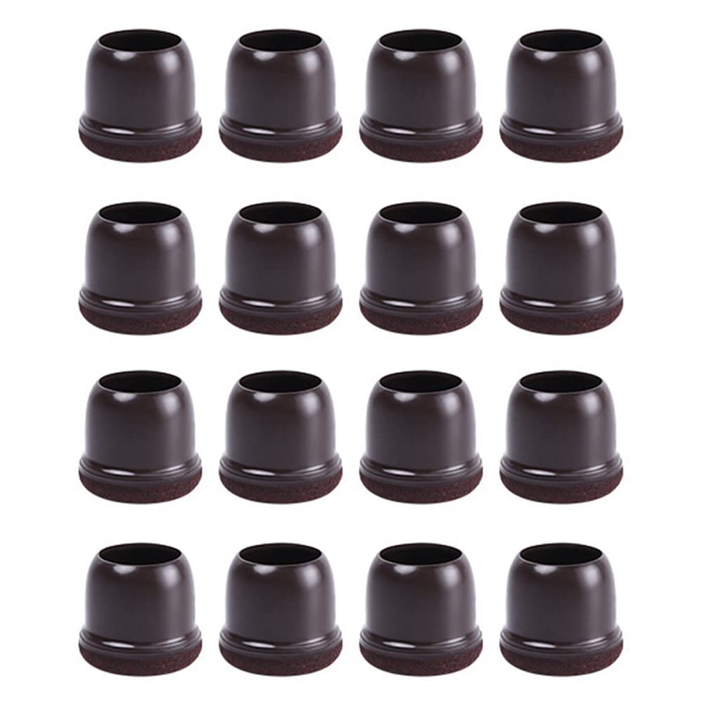 Vividlayer 16 Piezas Protectores de Suelo para Patas de Silla de Silicona Extra PequeñOs, Tapas de Patas de Silla MarróN Envuelto en Fieltro, Adecuado para: 0,75 Pulgadas - 1,0 Pulgadas