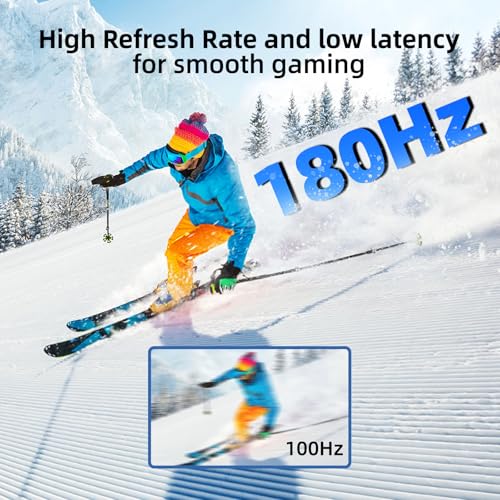 Image of FYHXele 27 inch White Monitor,QHD (2560x1440P) 180Hz 100% sRG Computer Monitors,IPS Panel, 3Sides Frameless, Flicker-Less,Blue Light Filter, for Office & Gaming (DP,HDMI)
