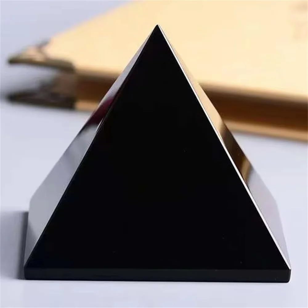AARTERZZA 1pc 6cm Obsidian Pyramids Triangle Pyramid Crystal Crafts for Home Decoration
