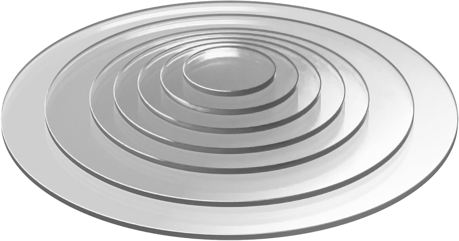 Verre acrylique rond de 400 mm pour réparer un vitrage ou protéger une table