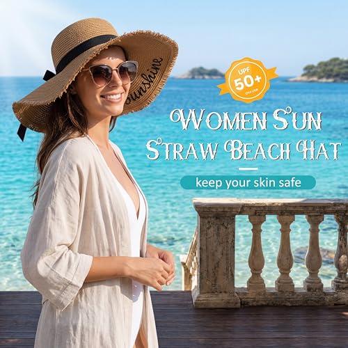 Women's Wide Brim Sun Hat, Khaki — view 4